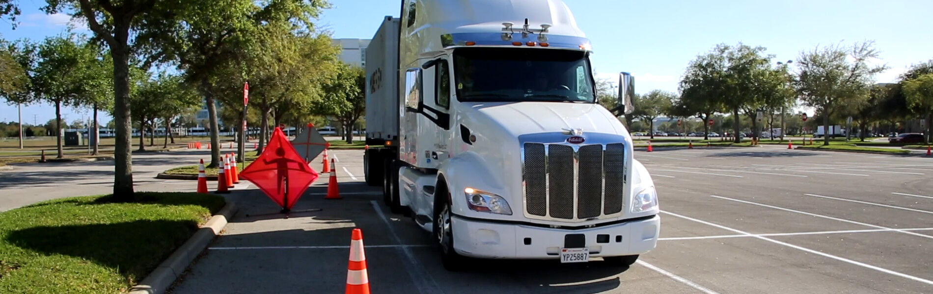 Tractor trailer in a work zone environment