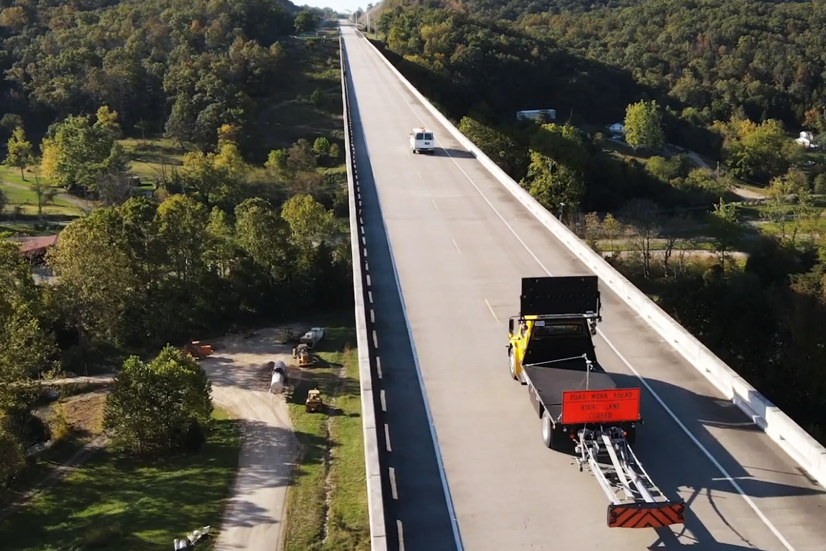 Work zone aerial view