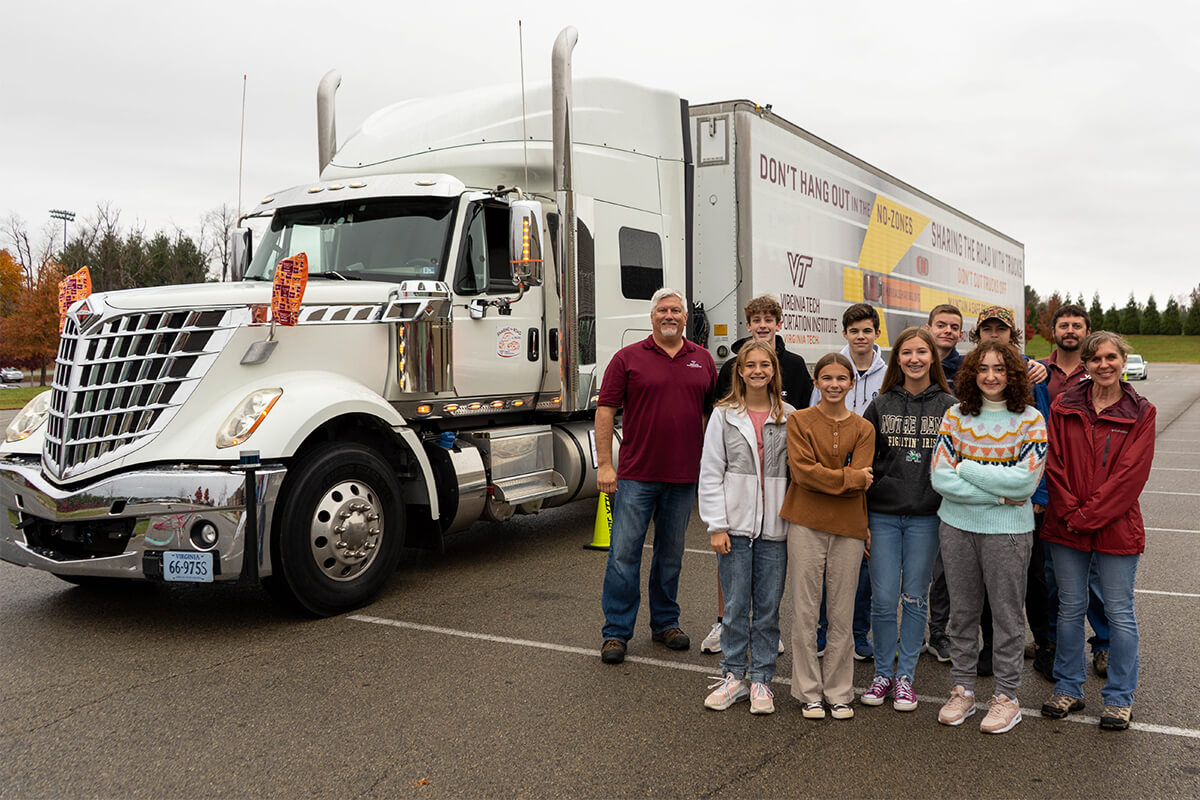 VTTI Sharing the Road team with students from Blacksburg High School