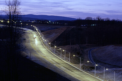 The Virginia Smart Roads at sunset