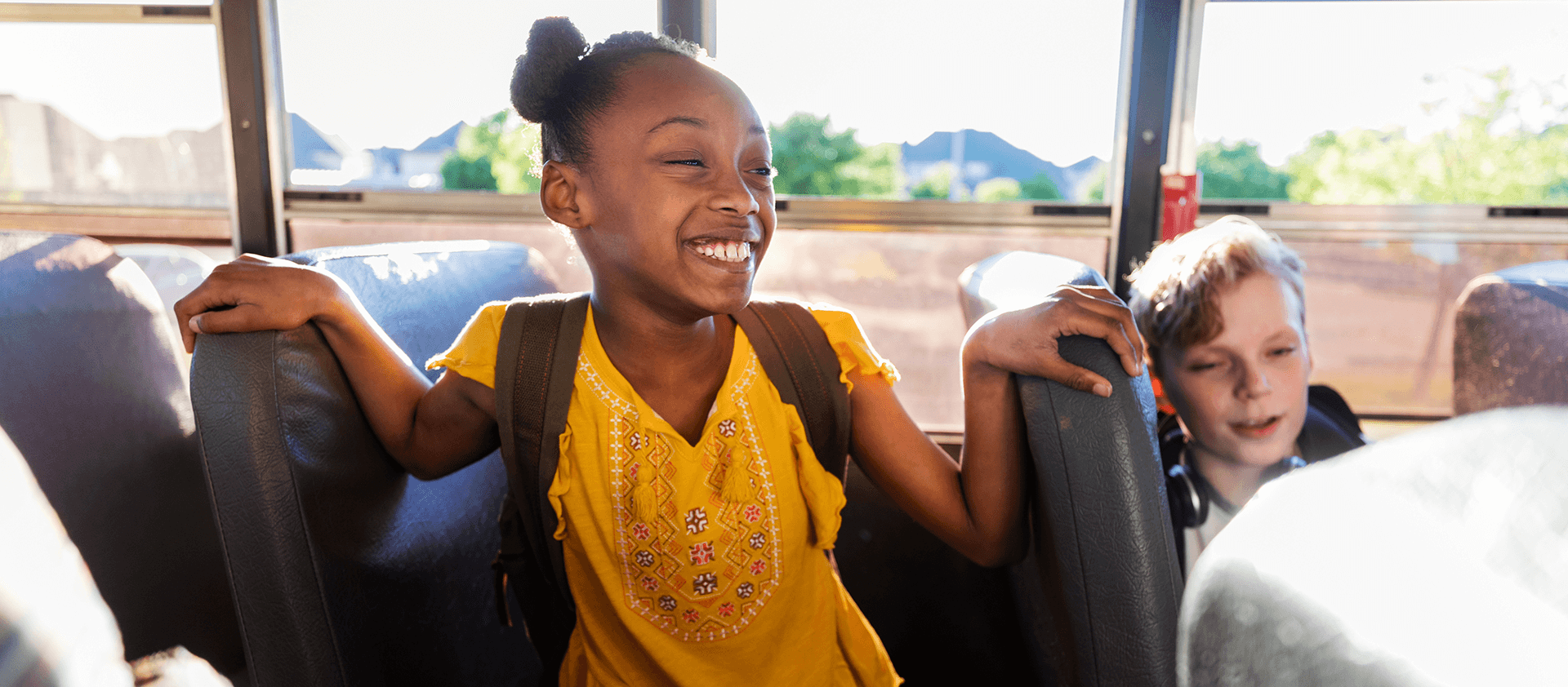 Young child on a bus